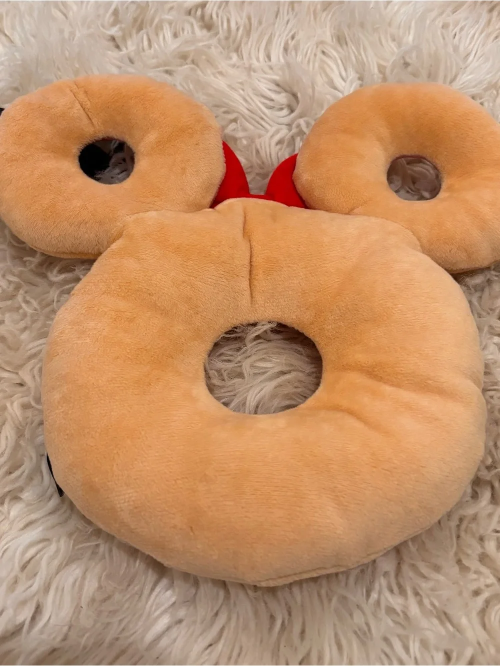 Disney Minnie Mouse Donut Plush Dog Squeaky Toy - Pink Frosting with Red Bow